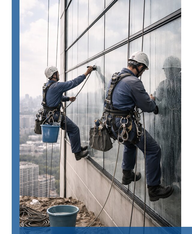 Профессиональная мойка фасадных окон альпинистами в Конаково