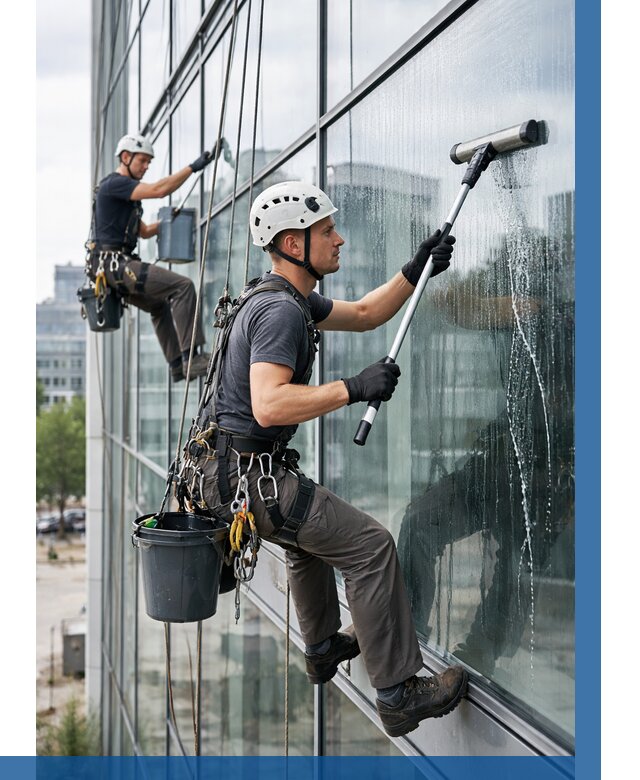 Мойка витражей альпинистами в Конаково от 710 р. под ключ|ВЫСОТНИК-Кнк