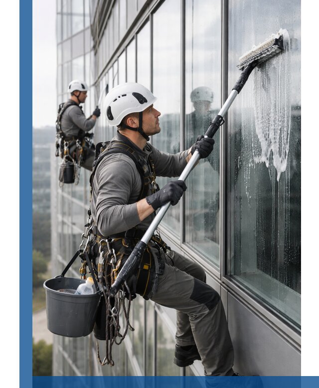 Высотная мойка сплошного остекления с выездом в Конаково