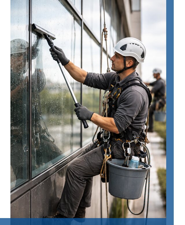 Мойка стеклянных фасадов в Конаково от 203 р. | ВЫСОТНИК-Кнк