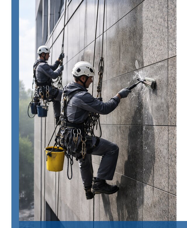 Профессиональная мойка фасада из керамогранита в Конаково