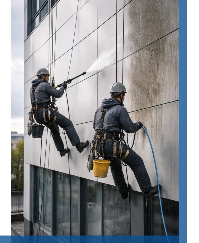 Мойка фасада из композита в Конаково по цене от 304 р. | ВЫСОТНИК-Кнк