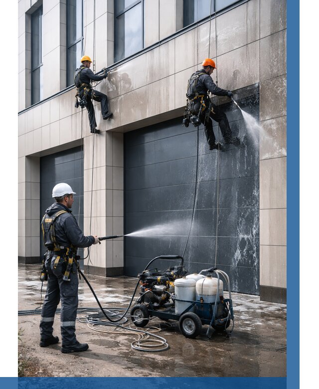 Послестроительная мойка фасада в Конаково от 304 р. | ВЫСОТНИК-Кнк