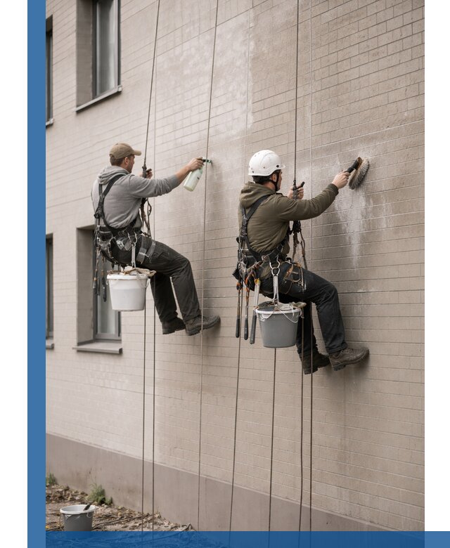 Удаление высолов с фасада зданий в Конаково без повреждений и следов