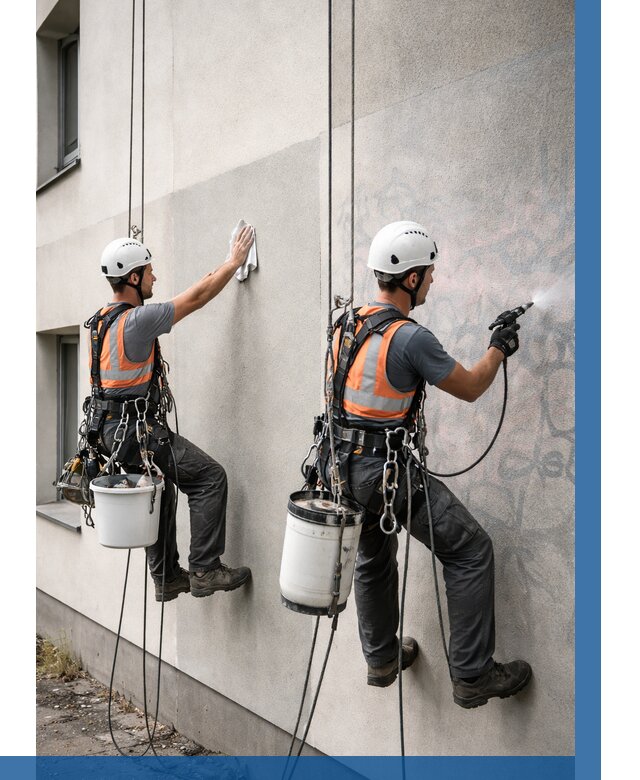 Антиграффити покрытие фасада в Конаково от 608 р. | ВЫСОТНИК-Кнк