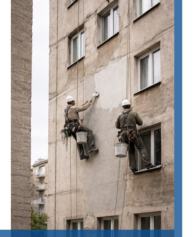 Косметический ремонт фасада в Конаково от 1115 р. | ВЫСОТНИК-Кнк