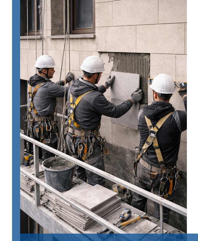 Ремонт облицовки фасада плиткой в Конаково с гарантией