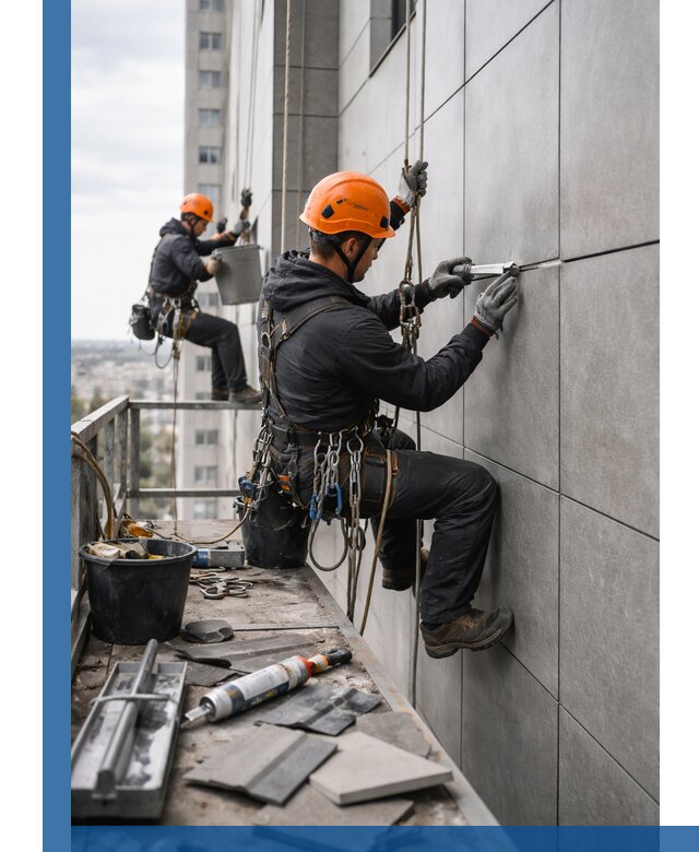 Профессиональный ремонт фасада из керамогранита в Конаково