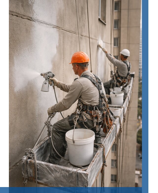 Грунтовка фасада на высоте в Конаково от 122 р. | ВЫСОТНИК-Кнк