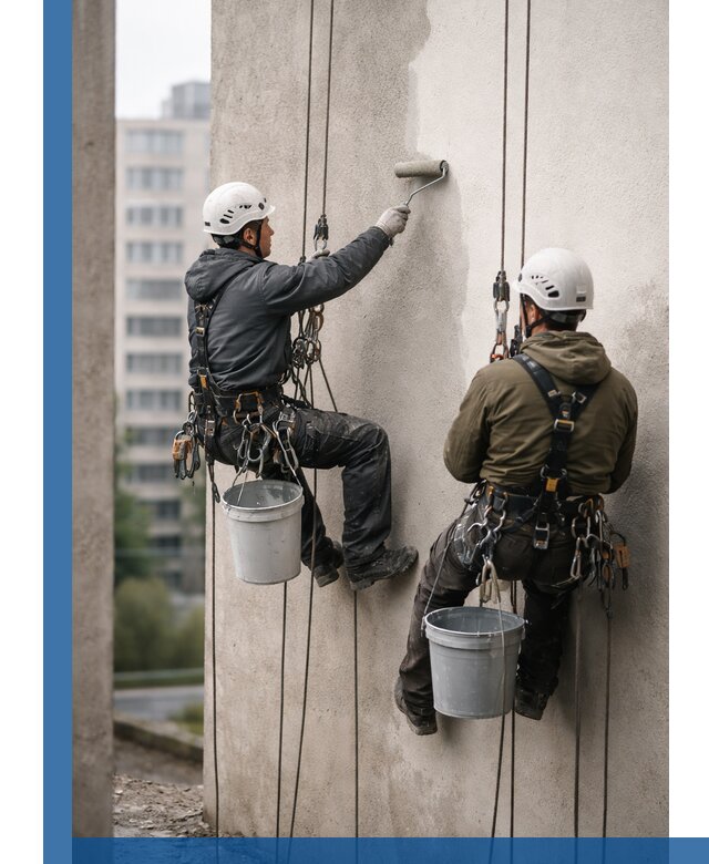 Покраска фасадов высотными альпинистами в Конаково с гарантией