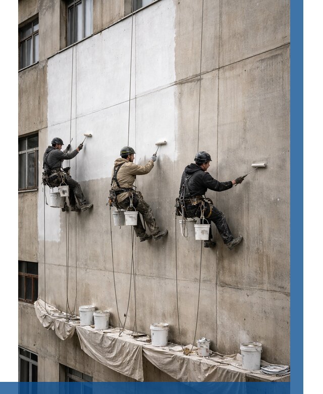 Покраска бетонного фасада в Конаково от 355 р за м2 | ВЫСОТНИК-Кнк