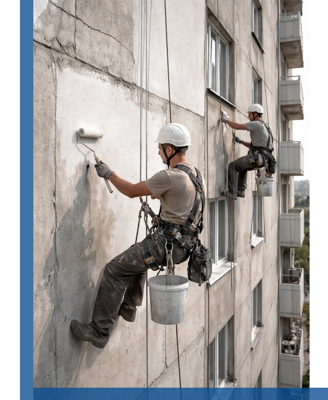 Покраска бетонного фасада в Конаково для жилых и промышленных объектов