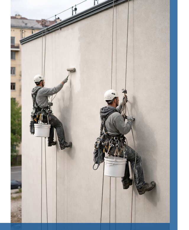 Покраска оштукатуренного фасада в Конаково от 324 р. | ВЫСОТНИК-Кнк