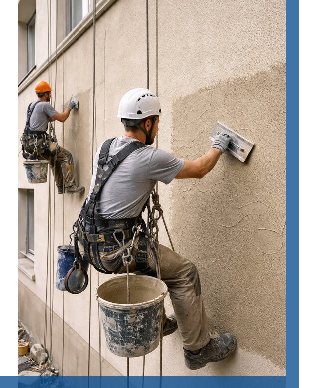 Декоративная штукатурка фасада в Конаково от 1216 р. | ВЫСОТНИК-Кнк