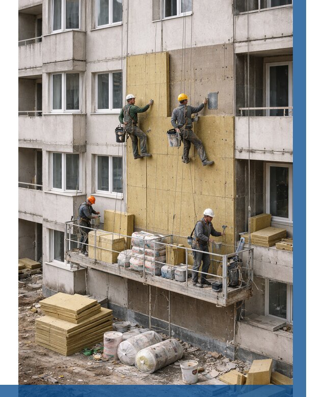 Утепление фасада минватой в Конаково от 1521 р. | ВЫСОТНИК-Кнк