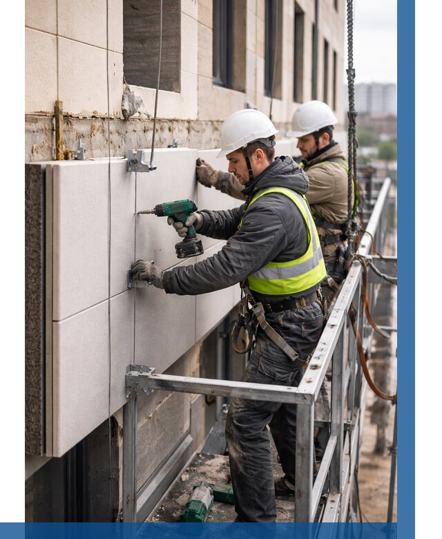 Монтаж фасадных термопанелей в Конаково от 1521 р. | ВЫСОТНИК-Кнк