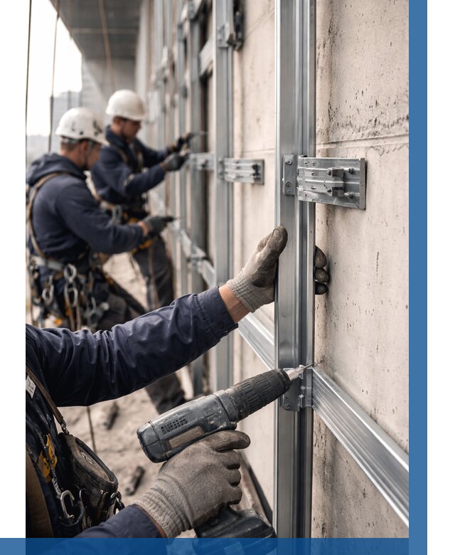 Монтаж подсистемы вентфасада в Конаково от 862 р. | ВЫСОТНИК-Кнк