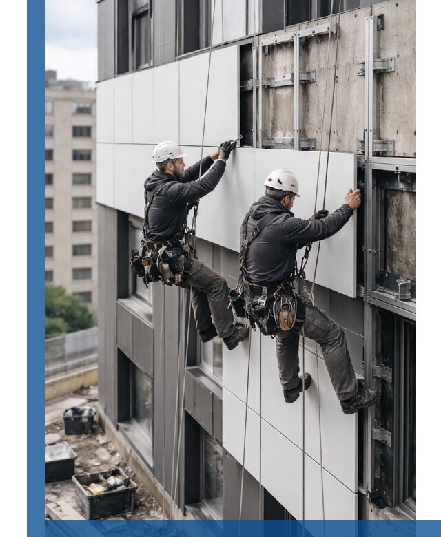 Монтаж композитных панелей фасада в Конаково под ключ