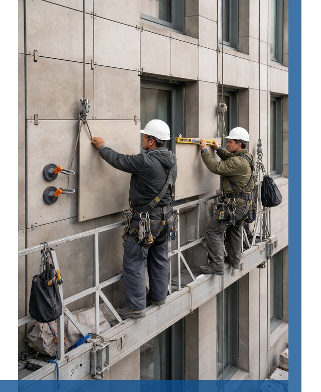 Монтаж керамогранита на фасад в Конаково от 2534 р. | ВЫСОТНИК-Кнк