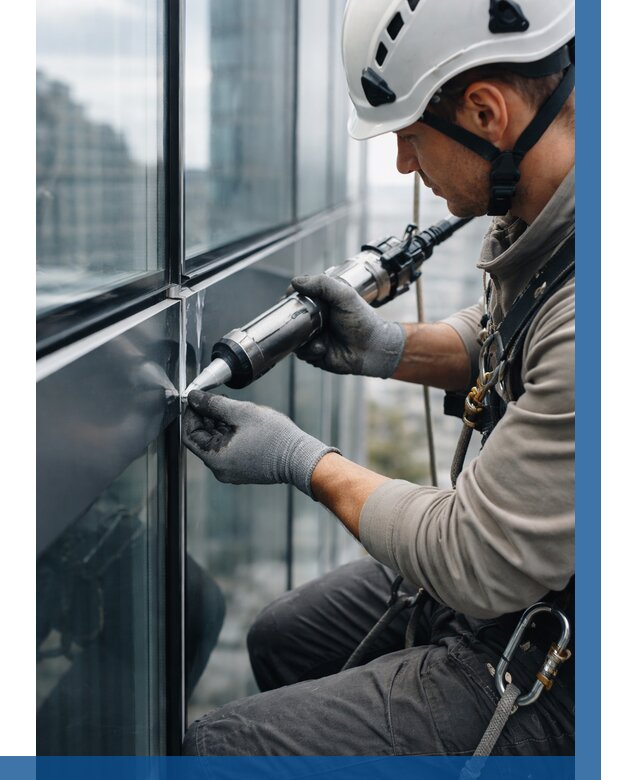 Герметизация стыков витража в Конаково от 1216 р. | ВЫСОТНИК-Кнк