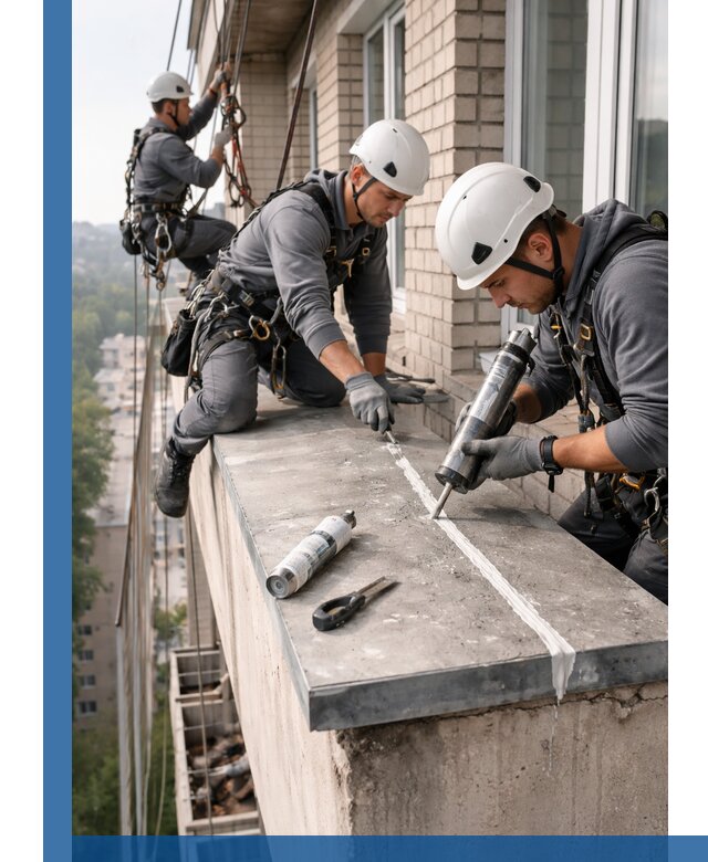 Герметизация балконного козырька в Конаково профессионально