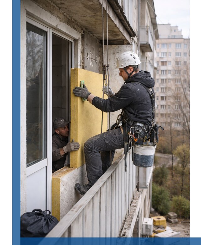 Профессиональное утепление балкона снаружи в Конаково под ключ