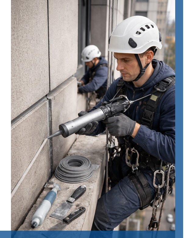 Герметизация деформационных швов фасада в Конаково от 710 | ВЫСОТНИК-Кнк