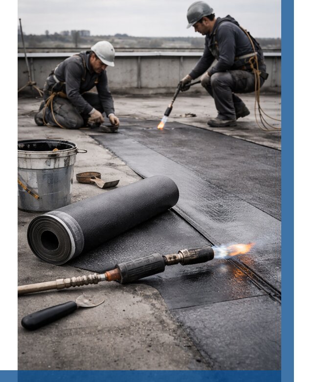 Ремонт рулонной кровли в Конаково от 659 р. | ВЫСОТНИК-Кнк