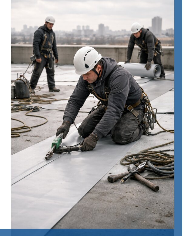 Ремонт мембранной кровли в Конаково от 1825 р./м2 | ВЫСОТНИК-Кнк