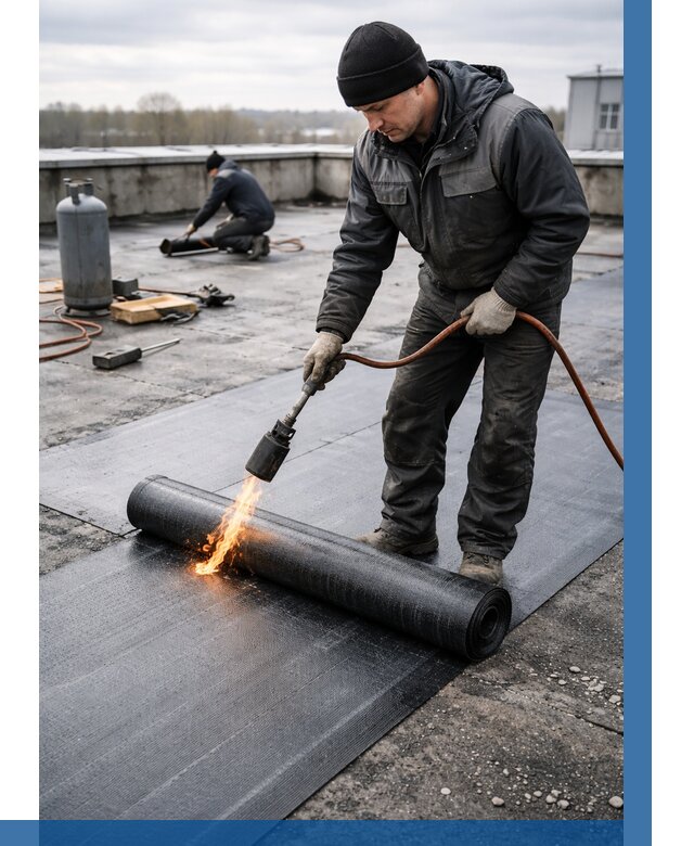 Ремонт наплавляемой кровли в Конаково от 710 р. | ВЫСОТНИК-Кнк