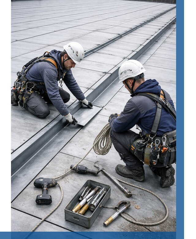 Ремонт фальцевой кровли в Конаково от 710 р. | ВЫСОТНИК-Кнк