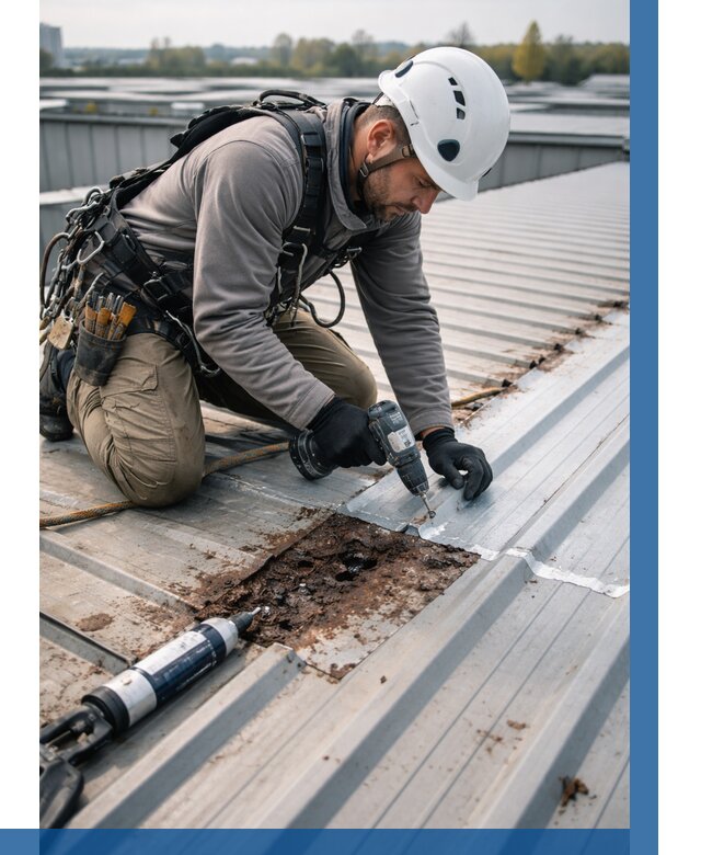 Ремонт профнастила на кровле в Конаково от 710 р. | ВЫСОТНИК-Кнк