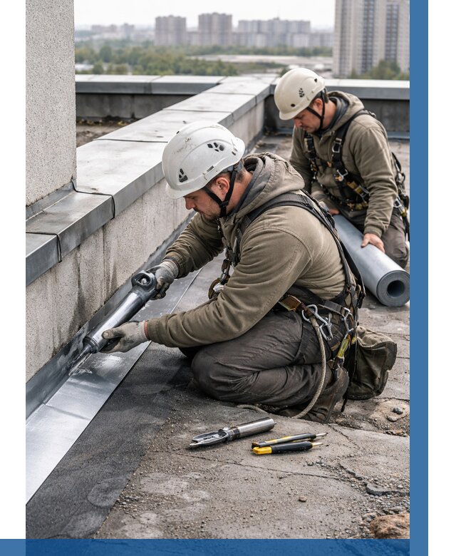 Ремонт кровельных примыканий в Конаково от 1216 р. | ВЫСОТНИК-Кнк