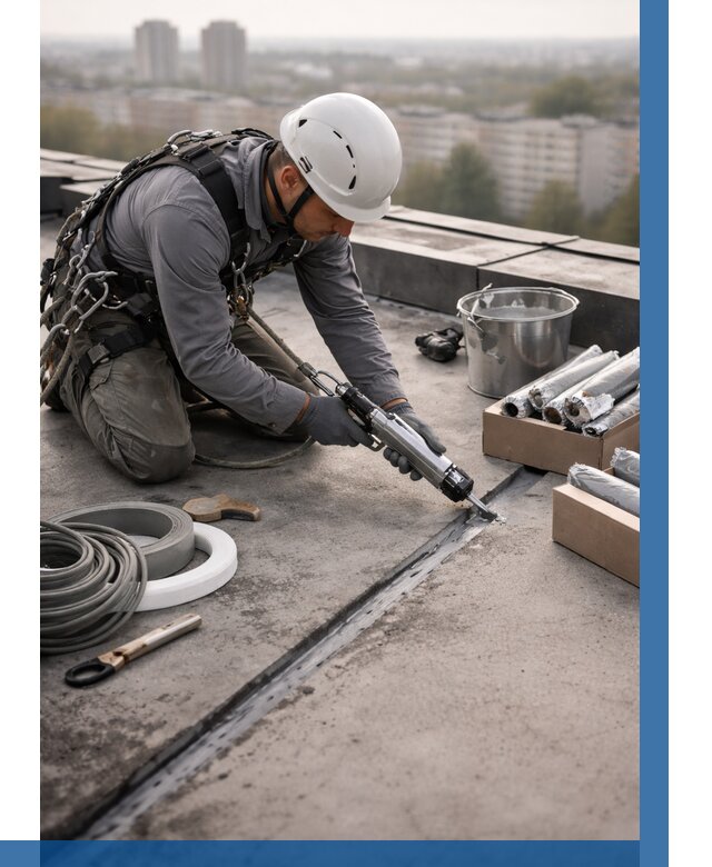 Герметизация швов кровли в Конаково от 456 р./м2 | ВЫСОТНИК-Кнк