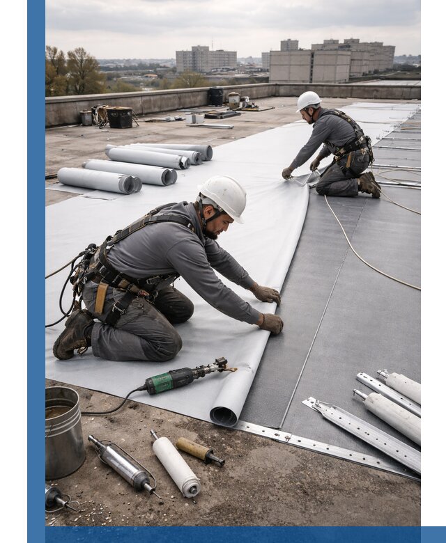 Монтаж мембранной кровли в Конаково для промышленных зданий