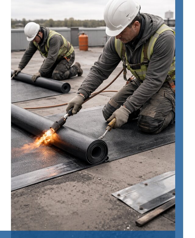 Монтаж наплавляемой кровли в Конаково от 862 р. — ВЫСОТНИК-Кнк