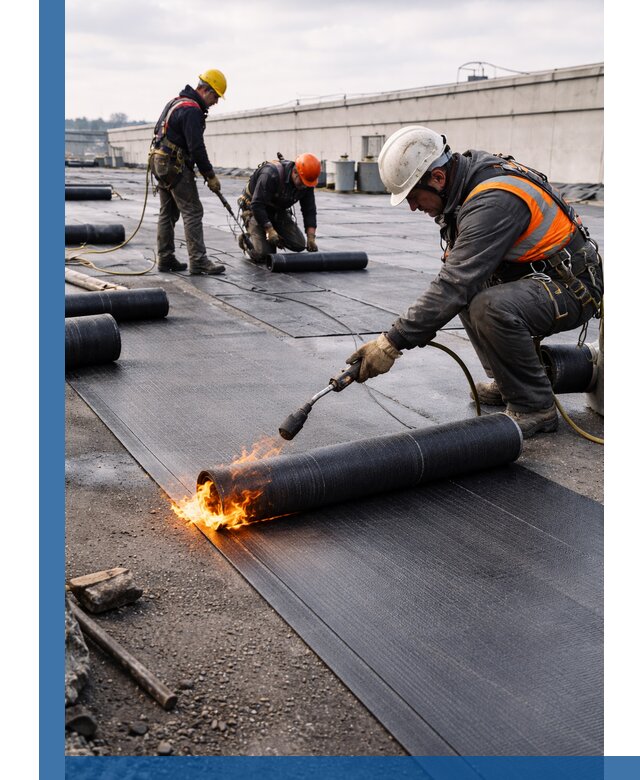 Монтаж наплавляемой кровли в Конаково профессионально