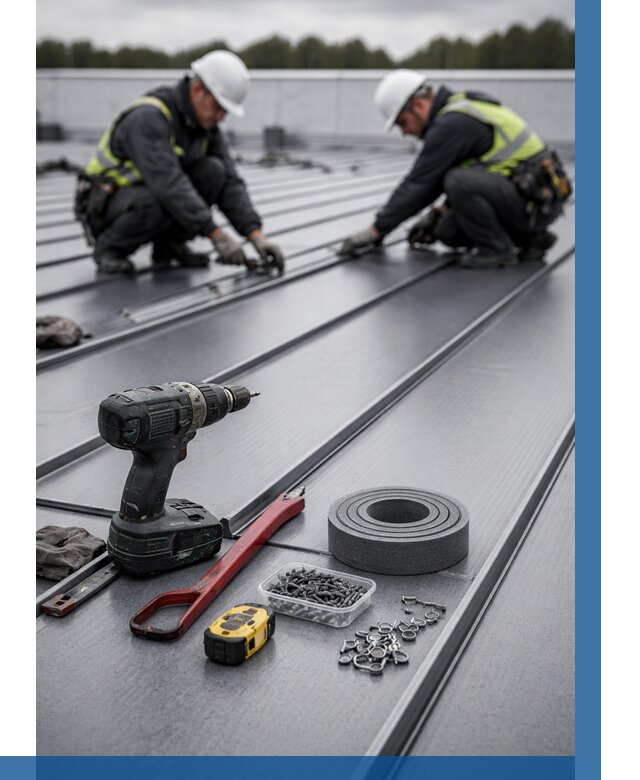 Монтаж фальцевой кровли в Конаково от 1825 р. | ВЫСОТНИК-Кнк