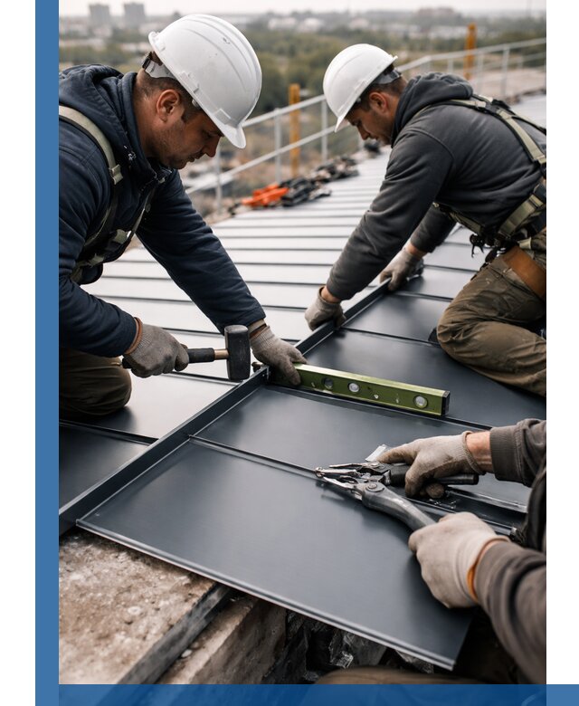 Монтаж фальцевой кровли в Конаково для промышленных зданий