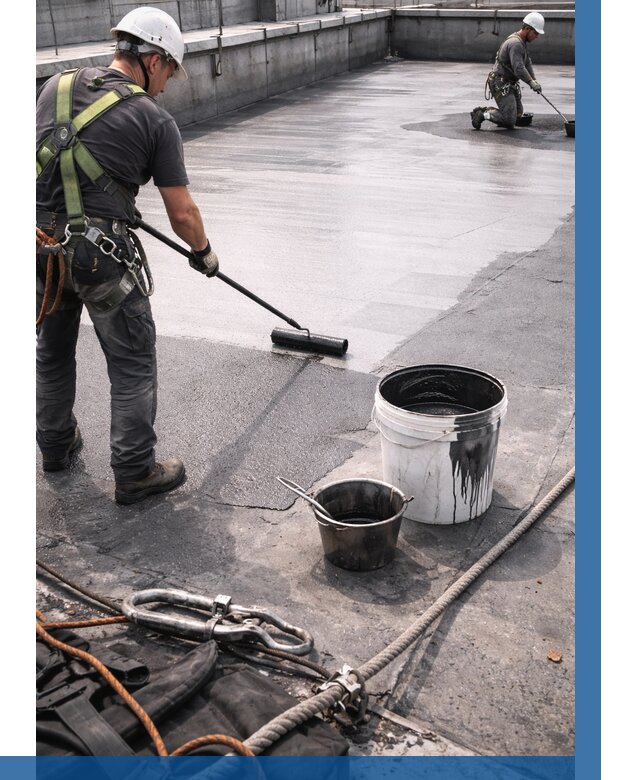 Гидроизоляция кровли жидкой резиной в Конаково от 507 р. | ВЫСОТНИК-Кнк