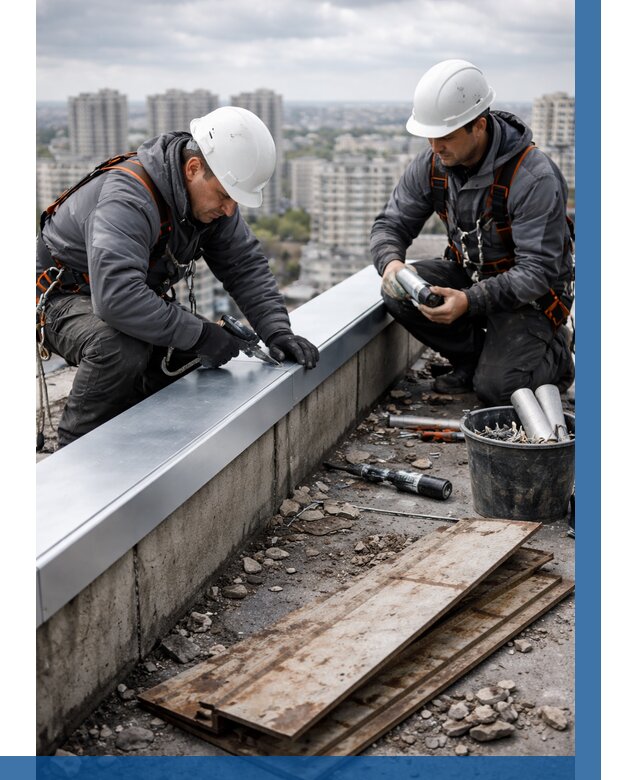 Замена парапетных крышек под ключ в Конаково от 1216 р. | ВЫСОТНИК-Кнк