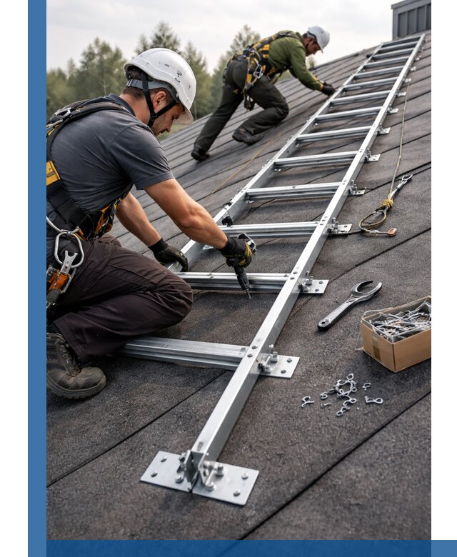 Профессиональный монтаж кровельной лестницы в Конаково под ключ
