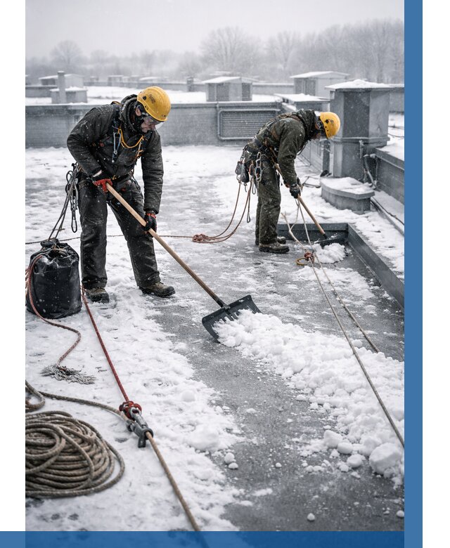 Очистка крыши от снега в Конаково от 7603 р. | ВЫСОТНИК-Кнк