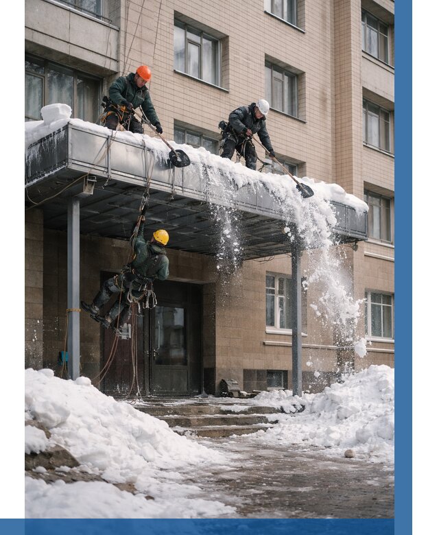 Очистка козырьков от снега в Конаково от 3548 р. | ВЫСОТНИК-Кнк