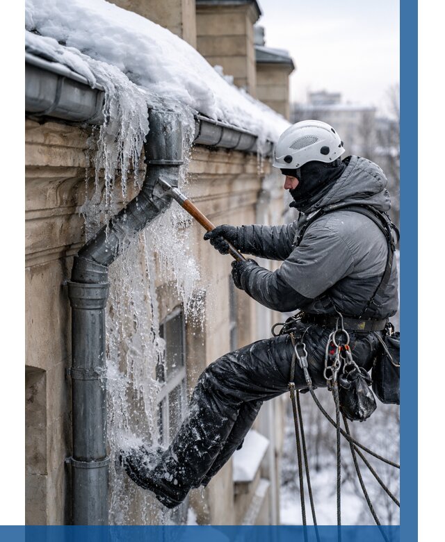 Очистка водостоков от льда в Конаково от 3548 р. | ВЫСОТНИК-Кнк