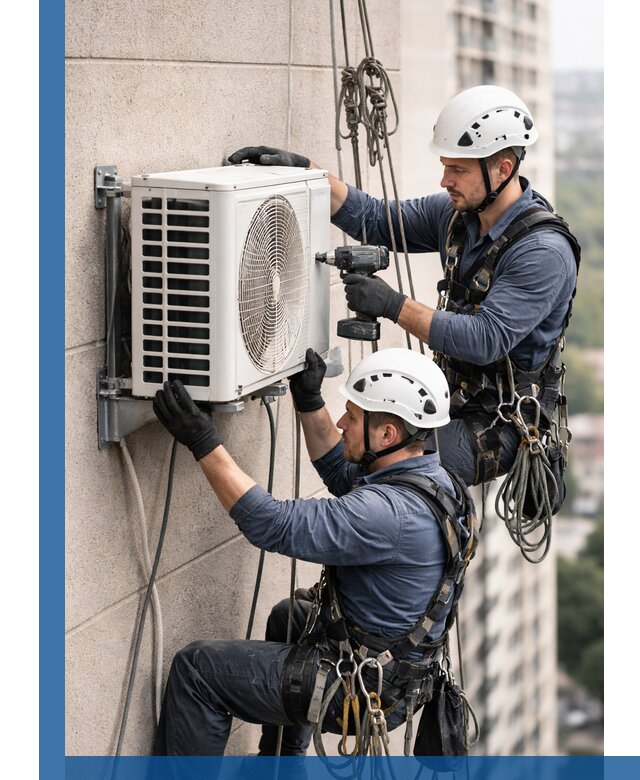 Монтаж внешнего блока кондиционера в Конаково установка и крепление