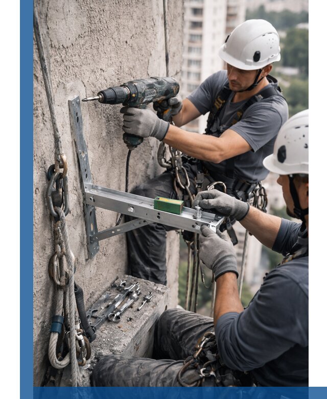 Установка кронштейнов кондиционера и крепежа в Конаково