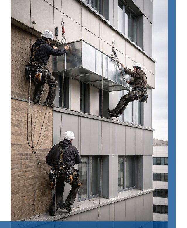 Монтаж воздуховодов на фасаде в Конаково от 1521 р. | ВЫСОТНИК-Кнк