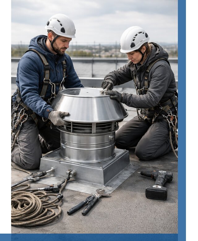 Установка дефлекторов на кровле в Конаково от 4562 р. | ВЫСОТНИК-Кнк