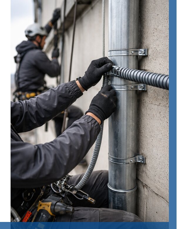 Монтаж гофры для кабеля в Конаково от 304 р. | ВЫСОТНИК-Кнк